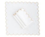 Beige Scalloped Edge Napkins - LongWave