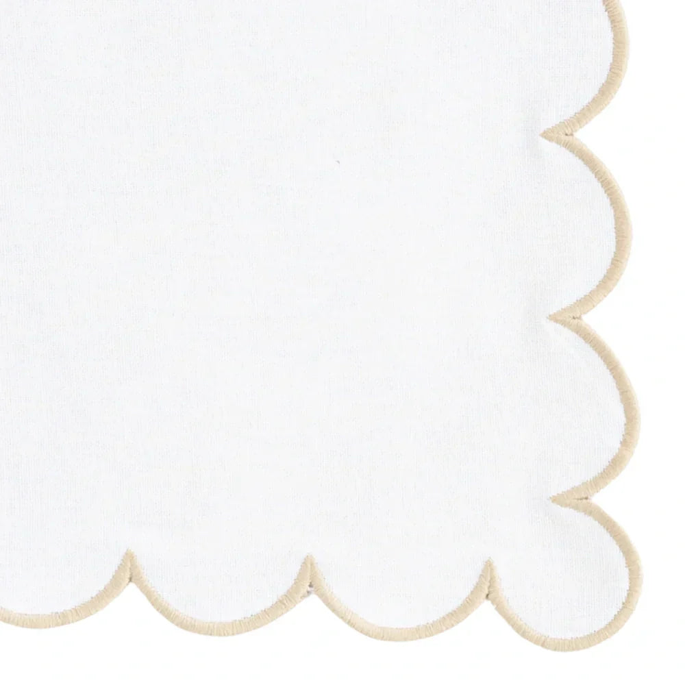 Beige Scalloped Edge Napkins - LongWave