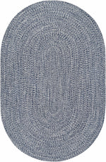 Blue Braided Faux Jute Outdoor Rug