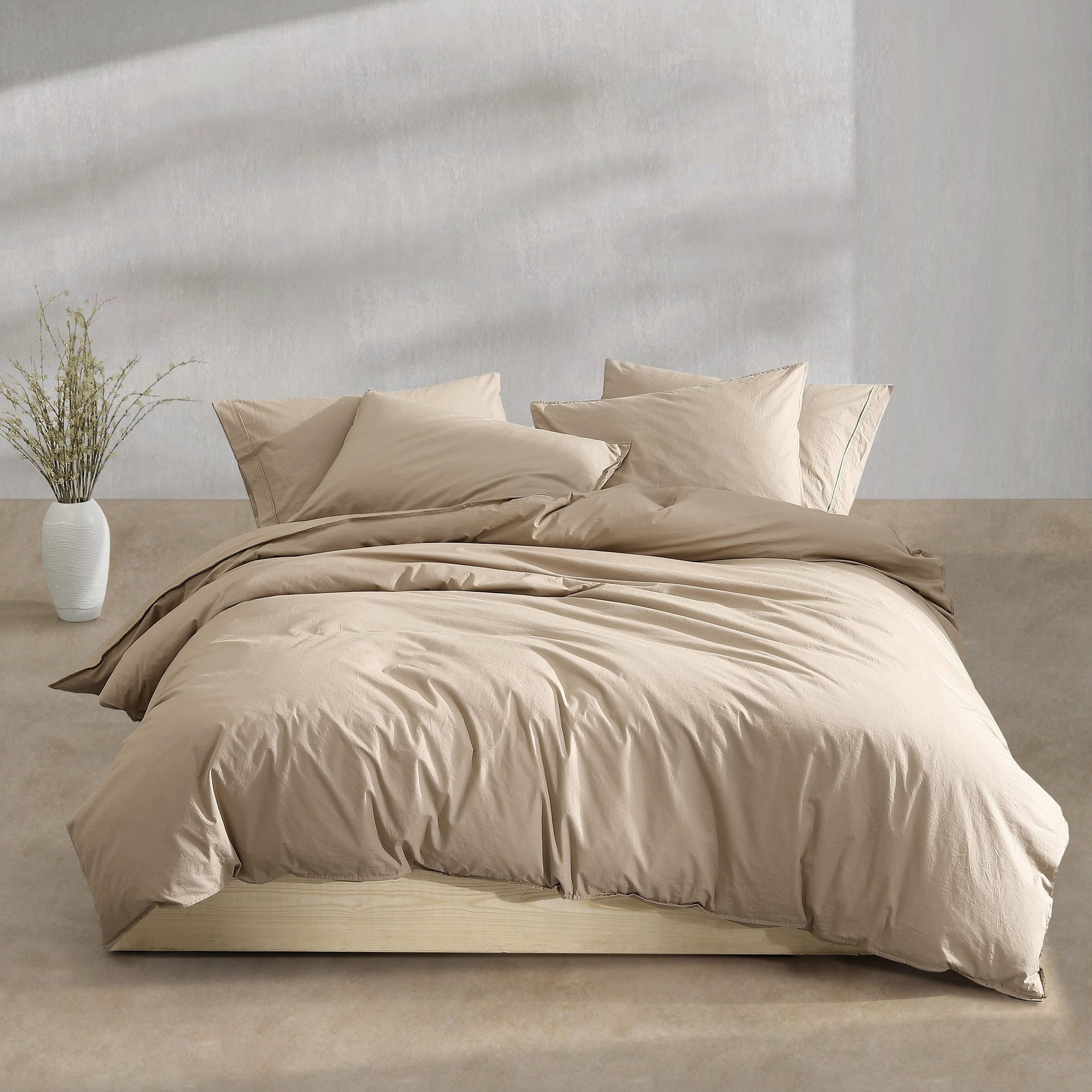 Calvin Klein Washed Percale Cotton Duvet Cover Set