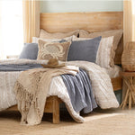 Solid Kantha Pick Stitch Yarn Dyed Cotton Woven Quilt/Coverlet Set