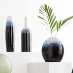 Pitfour Blue White Ceramic Outdoor Vase Set