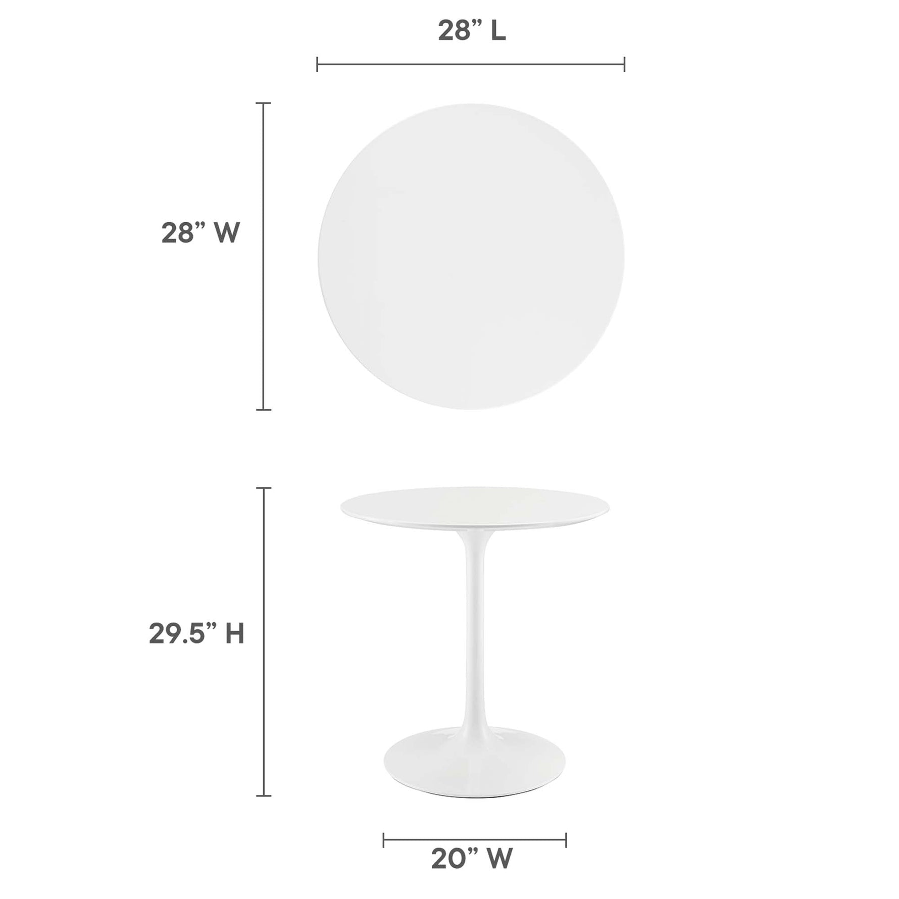 Lippa 28" Round Wood Dining Table by Modway