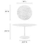 Lippa 54" Round Faux Marble Dining Table by Modway