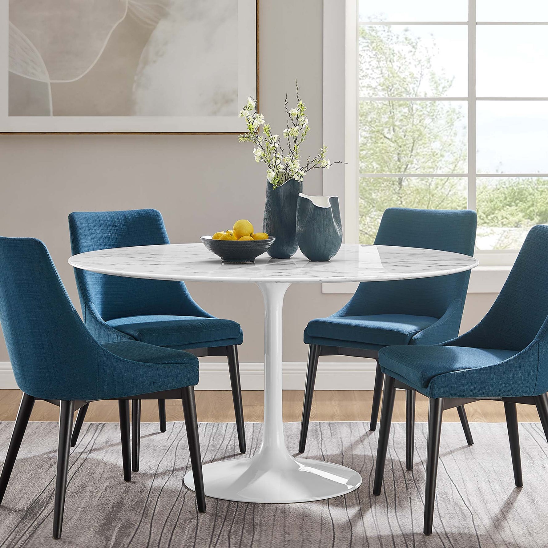 Lippa 54" Round Faux Marble Dining Table by Modway