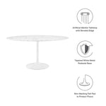 Lippa 60" Round Faux Marble Dining Table by Modway