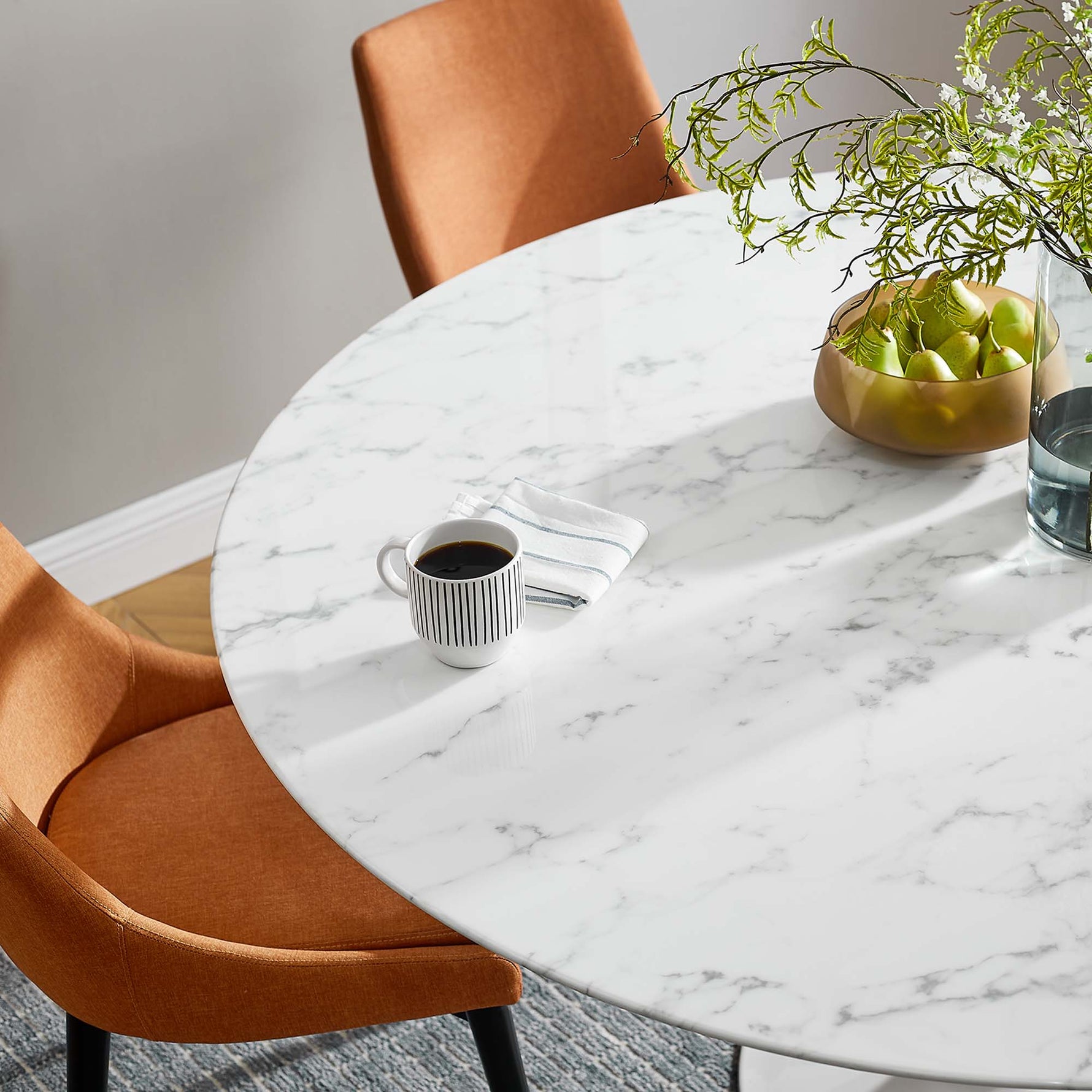 Lippa 60" Round Faux Marble Dining Table by Modway