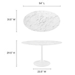 Lippa 54" Oval Faux Marble Dining Table by Modway