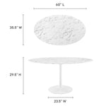 Lippa 60" Oval Faux Marble Dining Table by Modway