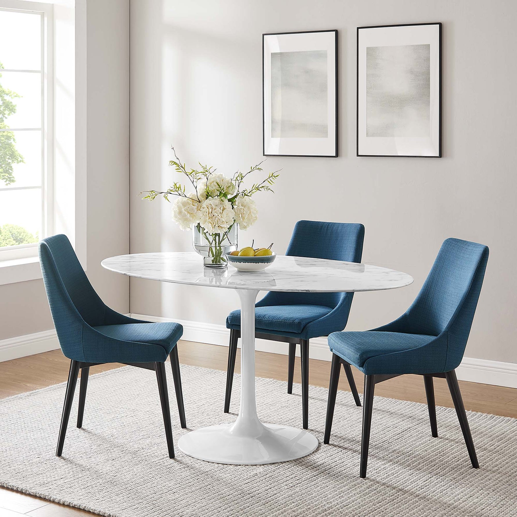 Lippa 60" Oval Faux Marble Dining Table by Modway