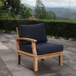 Marina Outdoor Patio Teak Left-Facing Sofa by Modway