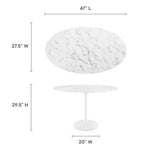 Lippa 48" Oval Faux Marble Dining Table by Modway