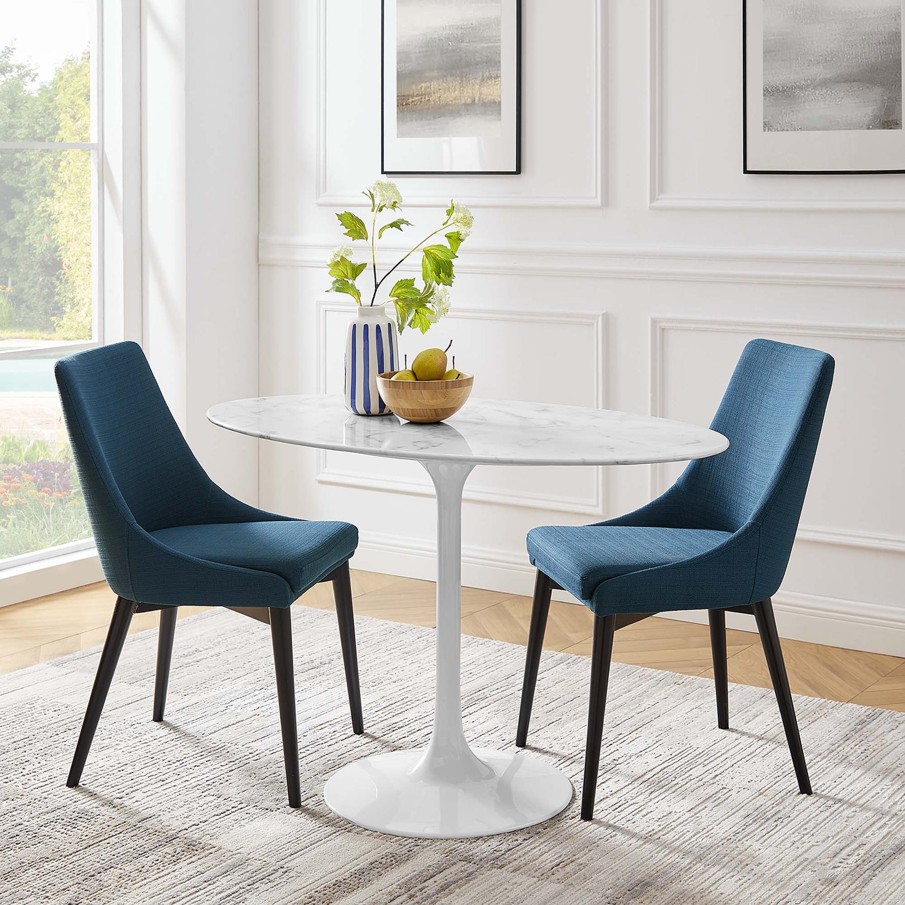 Lippa 48" Oval Faux Marble Dining Table by Modway