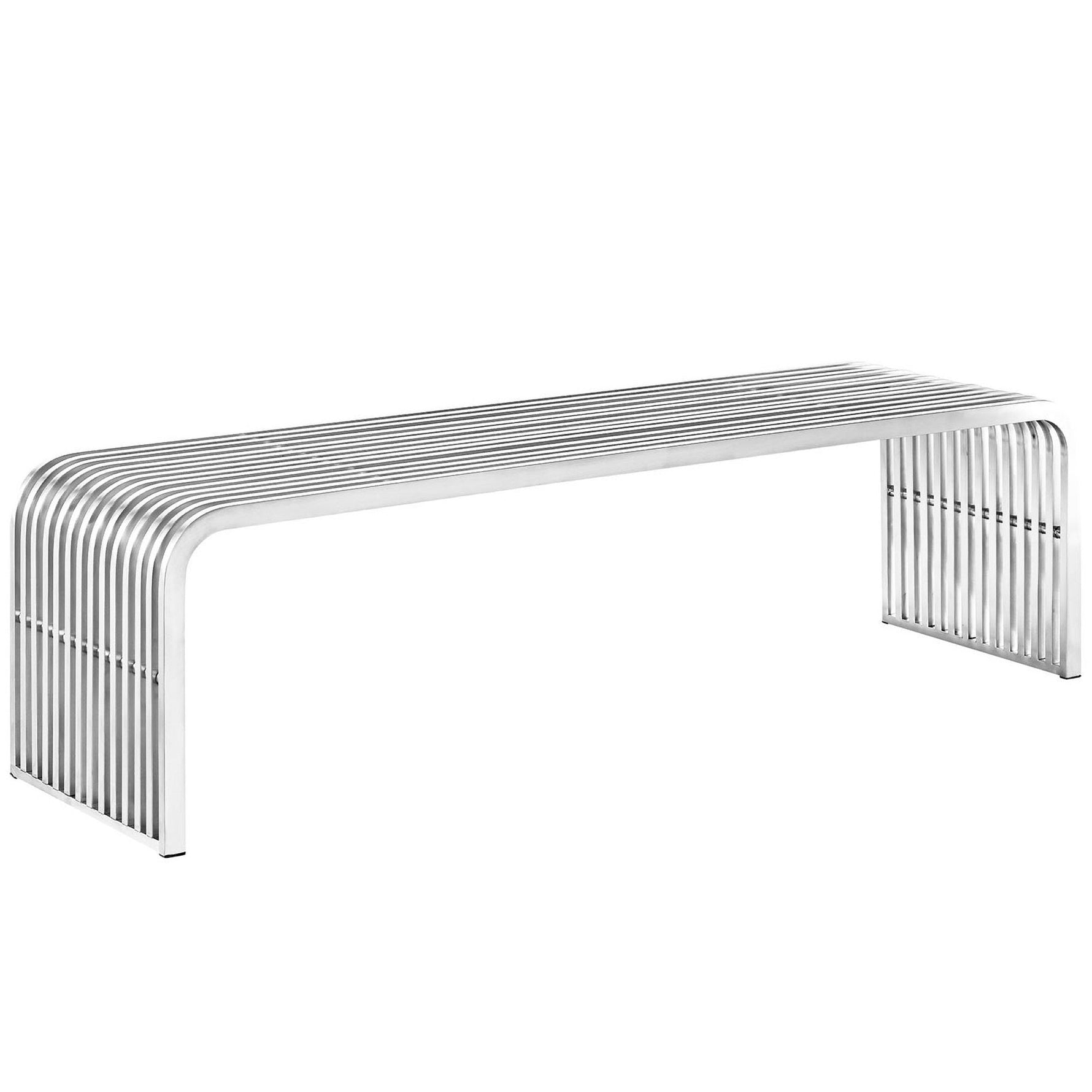 Pipe 60" Stainless Steel Bench by Modway
