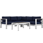 Shore 4 Piece Outdoor Patio Aluminum Sectional Sofa Set by Modway