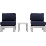 Shore 3 Piece Outdoor Patio Aluminum Sectional Sofa Set by Modway
