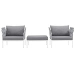 Harmony 3-Piece Outdoor Patio Aluminum Sectional Sofa Set by Modway