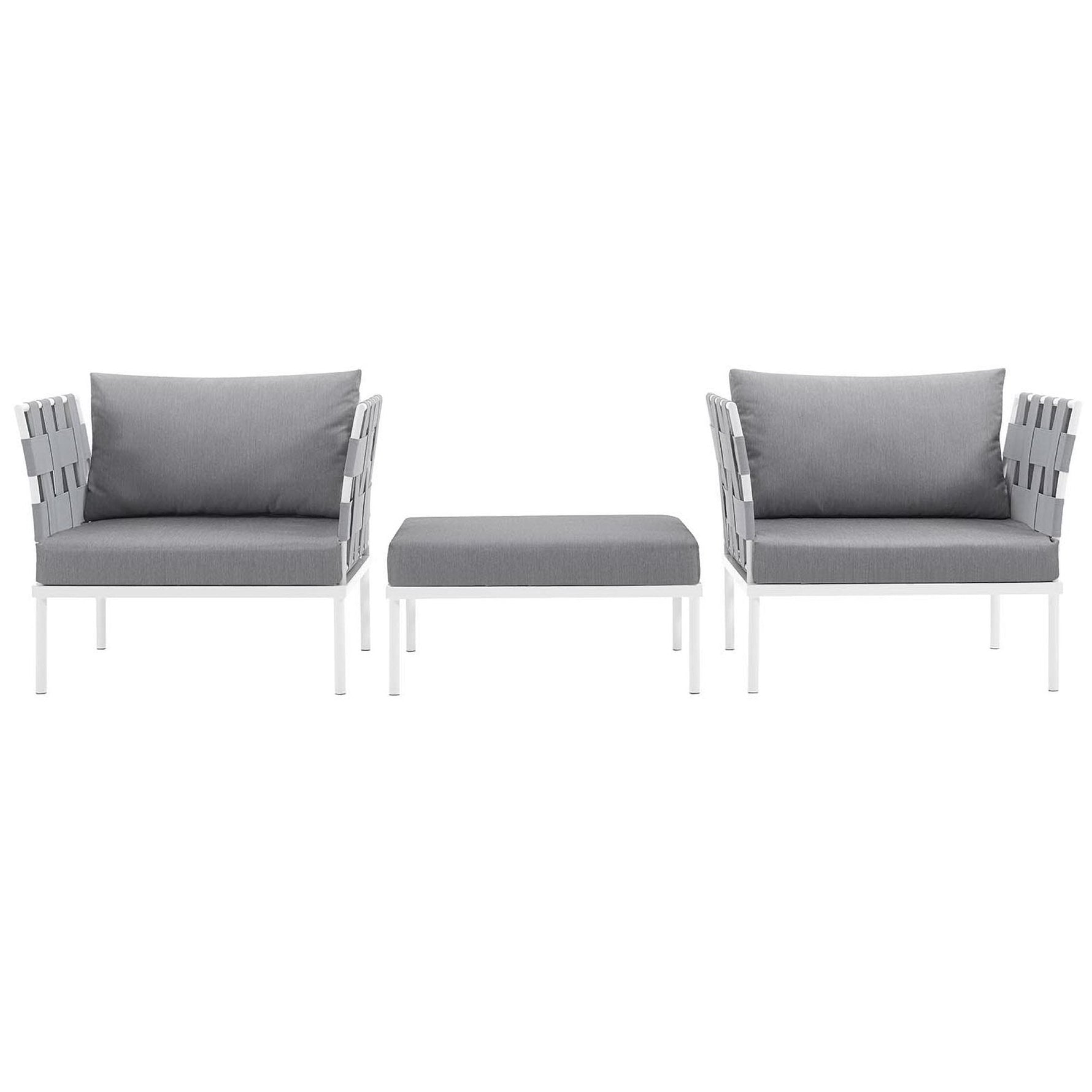 Harmony 3-Piece Outdoor Patio Aluminum Sectional Sofa Set by Modway