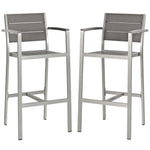 Shore Outdoor Patio Aluminum Bar Stool Set of 2 by Modway