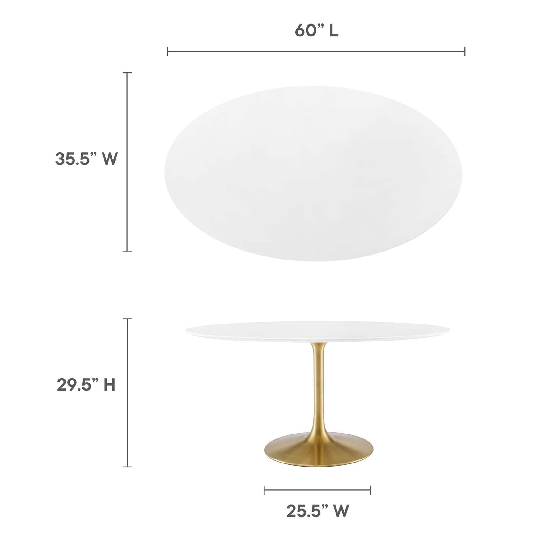 Lippa 60" Oval Wood Dining Table by Modway
