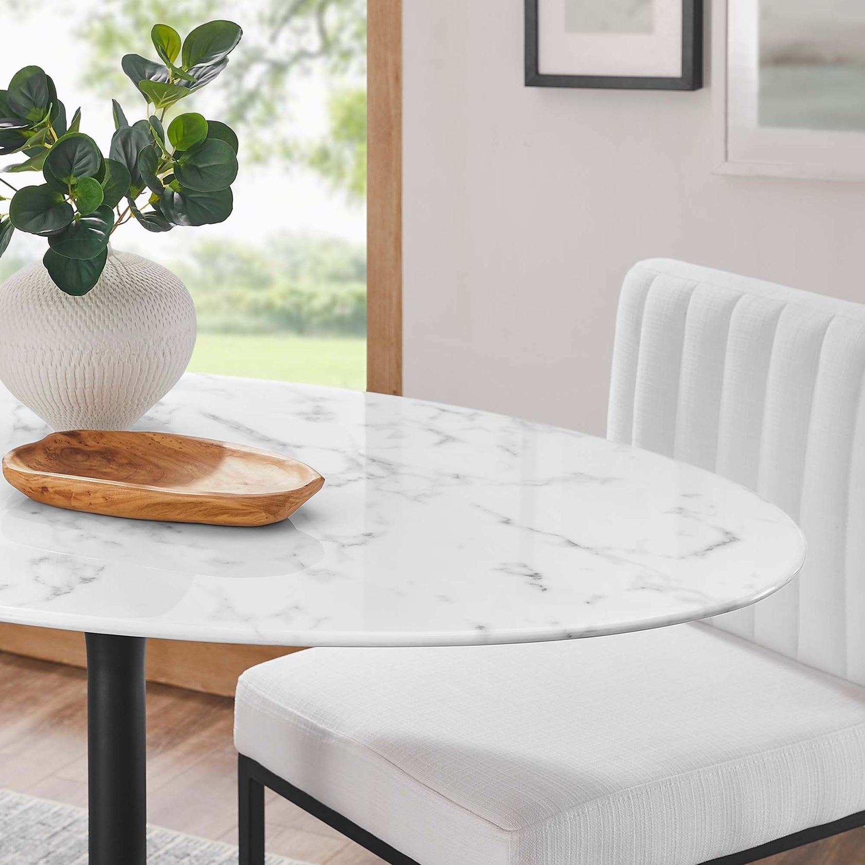 Lippa 48" Oval Faux Marble Dining Table by Modway