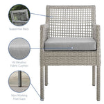 Aura Outdoor Patio Wicker Rattan Dining Armchair Set of 2