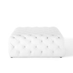 Amour Tufted Button Large Square Faux Leather Ottoman by Modway