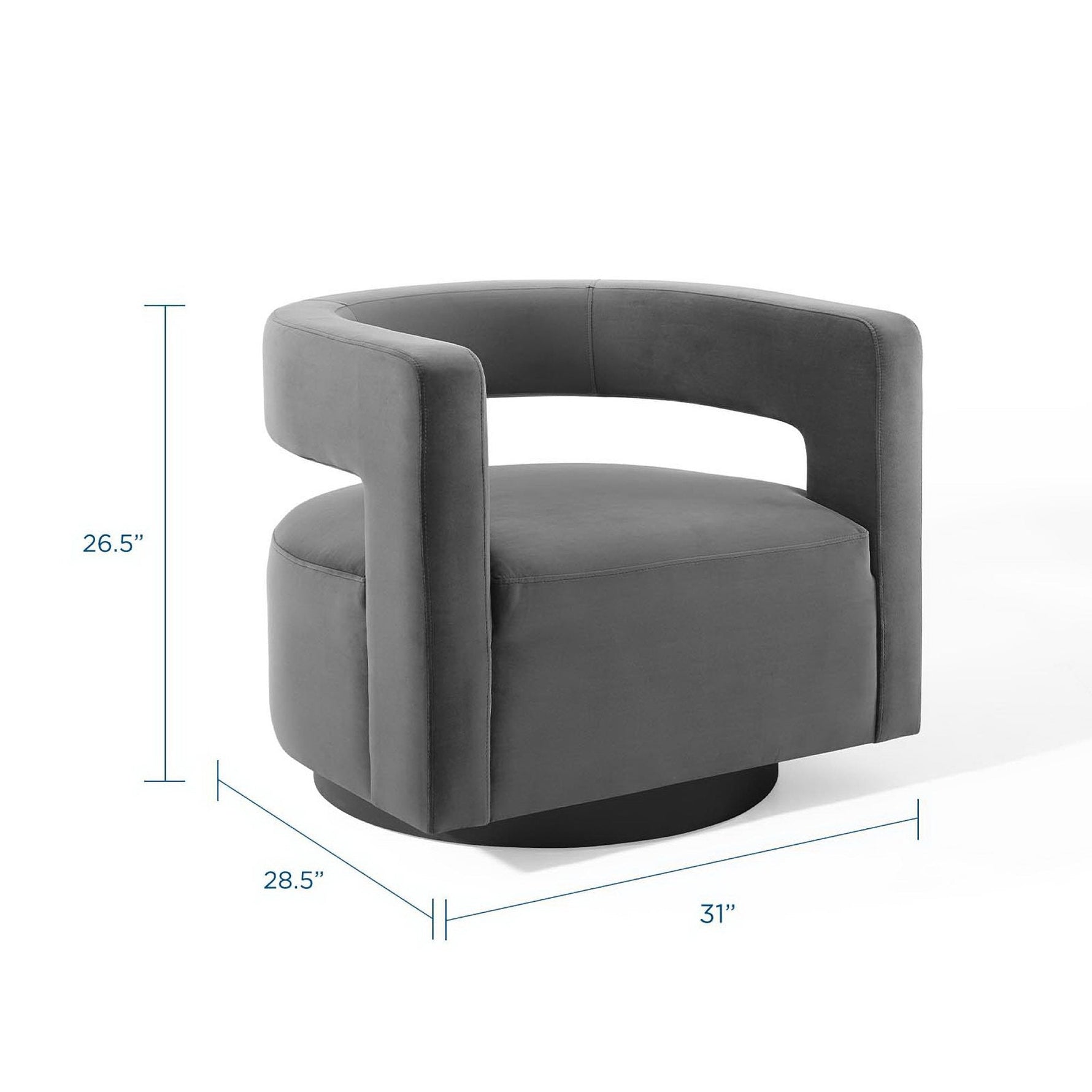 Spin Cutaway Performance Velvet Swivel Armchair by Modway