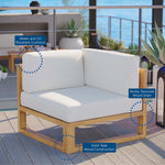 Upland Outdoor Patio Teak Wood Corner Chair by Modway