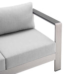 Shore Sunbrella Fabric Aluminum Outdoor Patio Loveseat by Modway