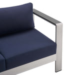 Shore Sunbrella Fabric Aluminum Outdoor Patio Loveseat by Modway