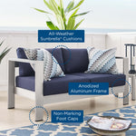 Shore Sunbrella Fabric Aluminum Outdoor Patio Loveseat by Modway