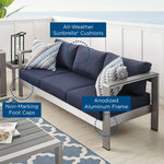 Shore Sunbrella Fabric Aluminum Outdoor Patio Sofa by Modway