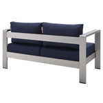 Shore 3 Piece Sunbrella Fabric Outdoor Patio Aluminum Set by Modway