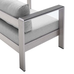 Shore 4 Piece Sunbrella Fabric Outdoor Patio Aluminum Set by Modway