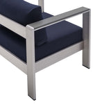 Shore 4 Piece Sunbrella Fabric Outdoor Patio Aluminum Set by Modway