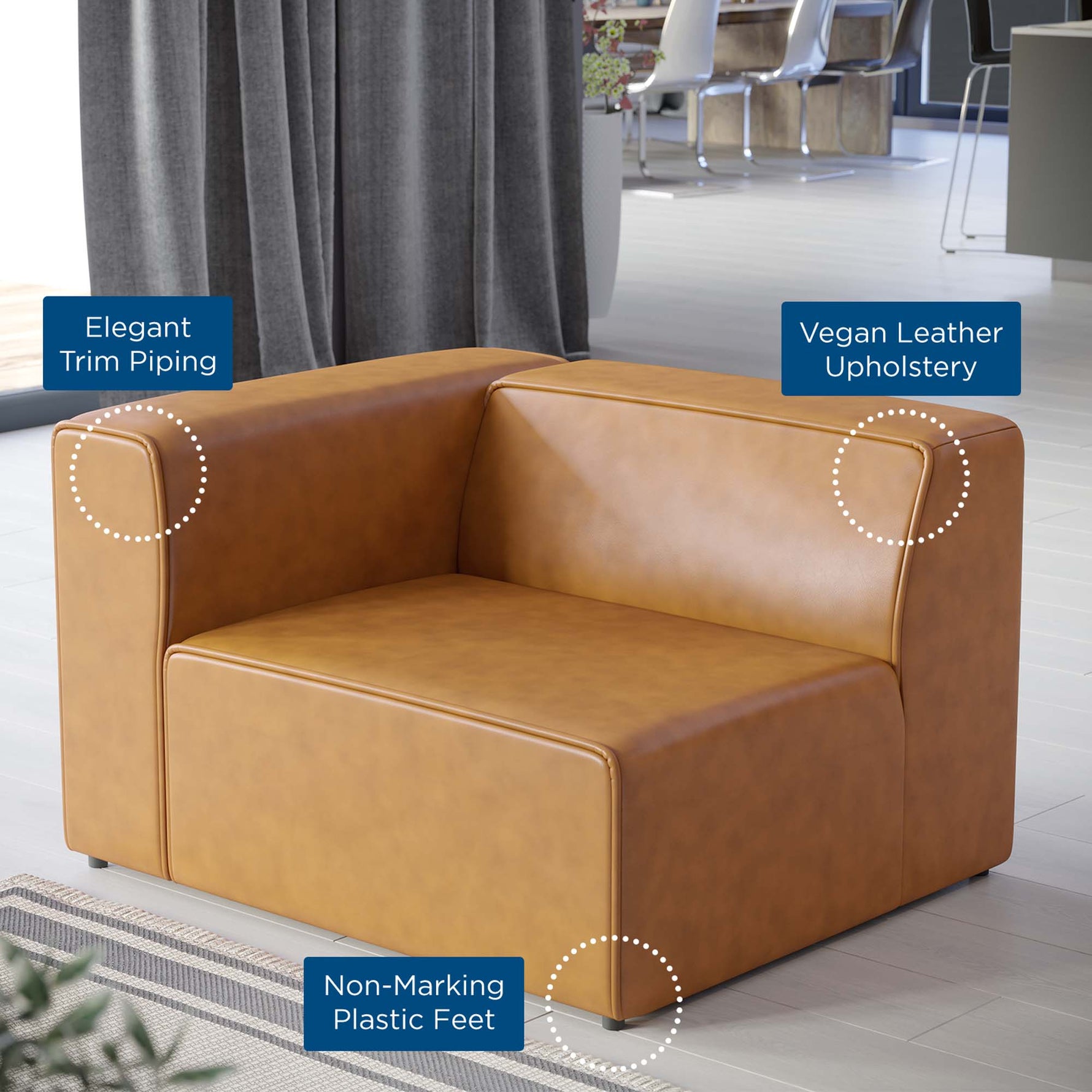 Mingle Vegan Leather Left-Arm Chair by Modway