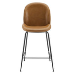 Scoop Black Powder Coated Steel Leg Vegan Leather Counter Stool by Modway
