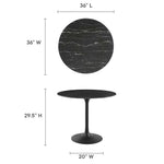 Lippa 36" Round Faux Marble Dining Table by Modway