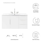 Vitality 36" Bathroom Vanity Cabinet (Sink Basin Not Included) by Modway