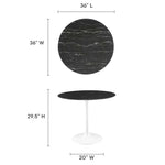 Lippa 36" Round Faux Marble Dining Table by Modway