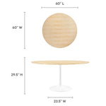 Lippa 60" Round Wood Dining Table by Modway