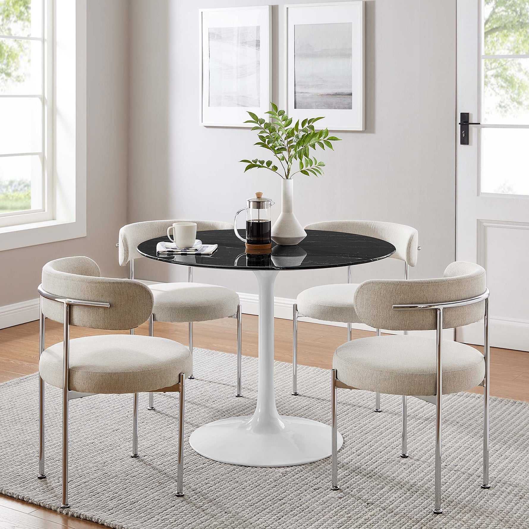 Lippa 40" Round Faux Marble Dining Table by Modway