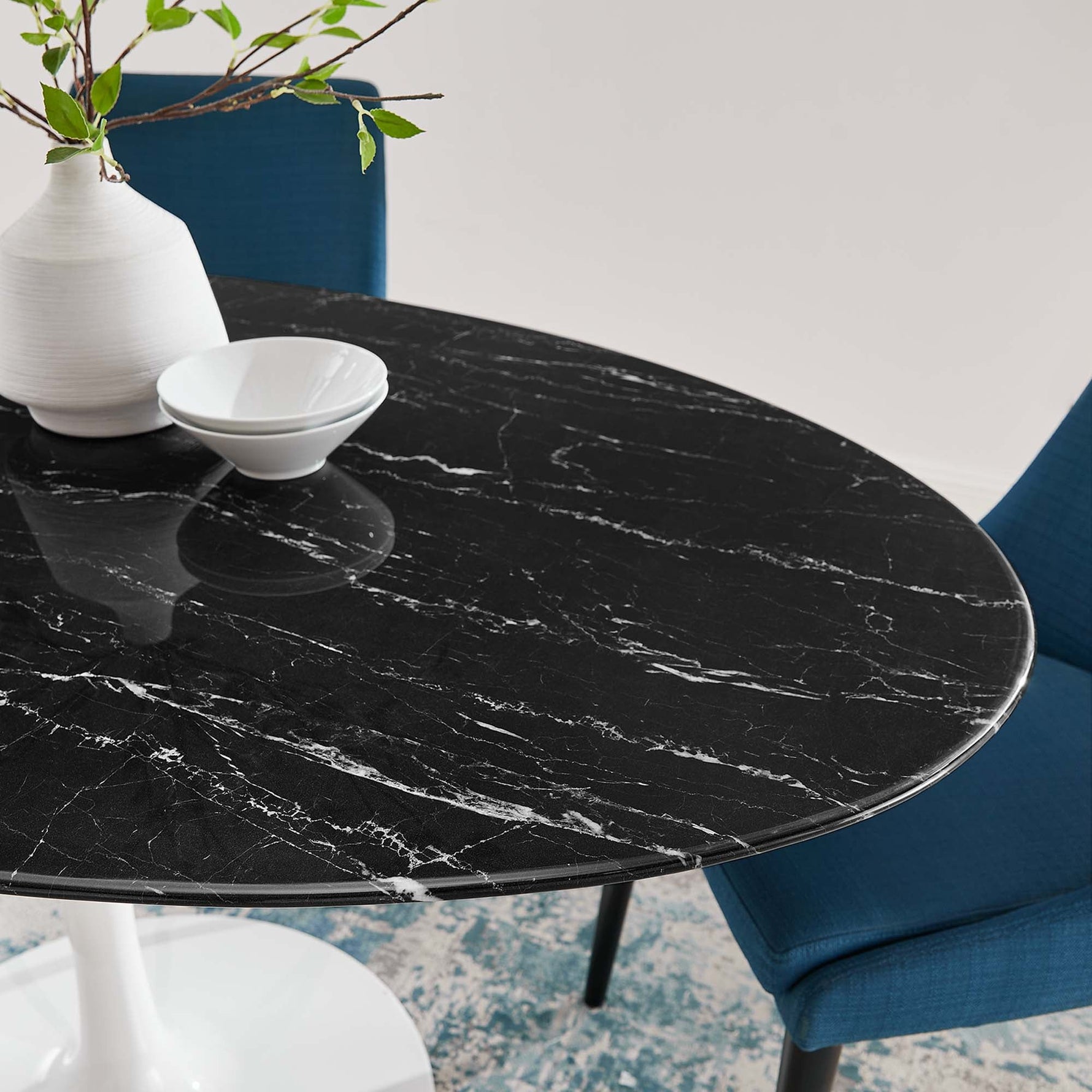 Lippa 60" Oval Faux Marble Dining Table by Modway