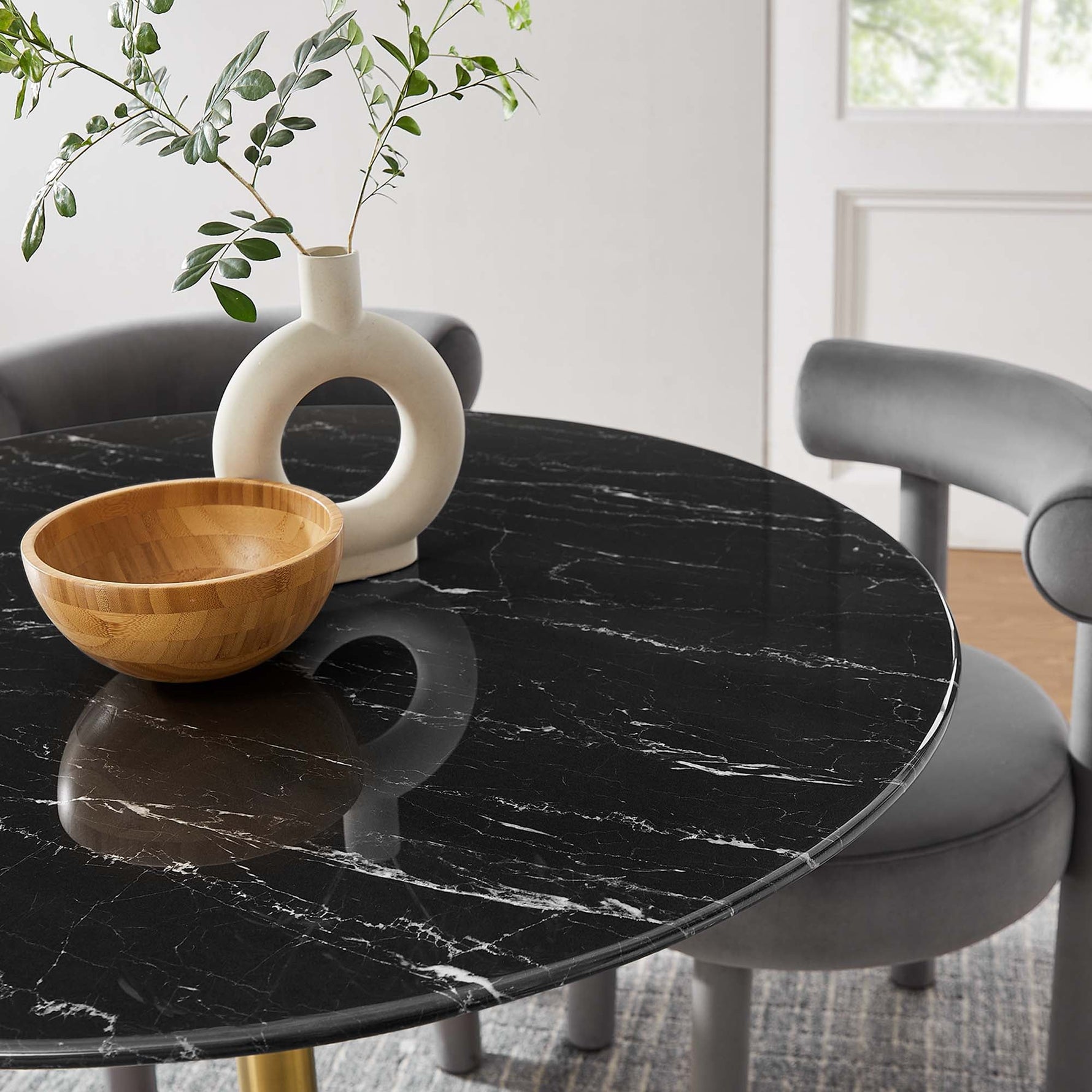 Lippa 40" Round Faux Marble Dining Table by Modway