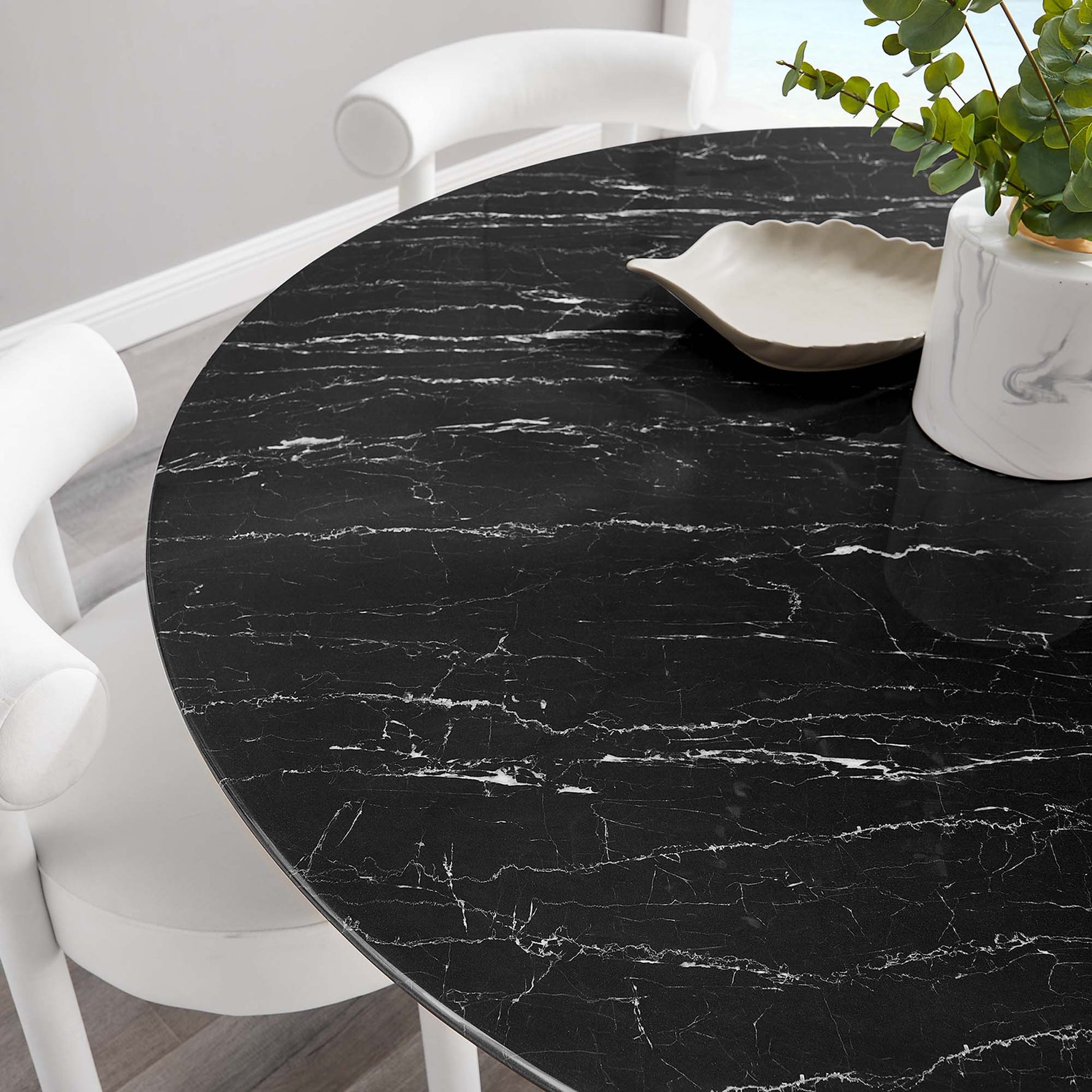 Lippa 60" Round Faux Marble Dining Table by Modway