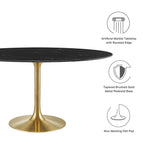 Lippa 60" Oval Faux Marble Dining Table by Modway