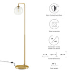 Silo Glass Globe Glass and Metal Floor Lamp by Modway
