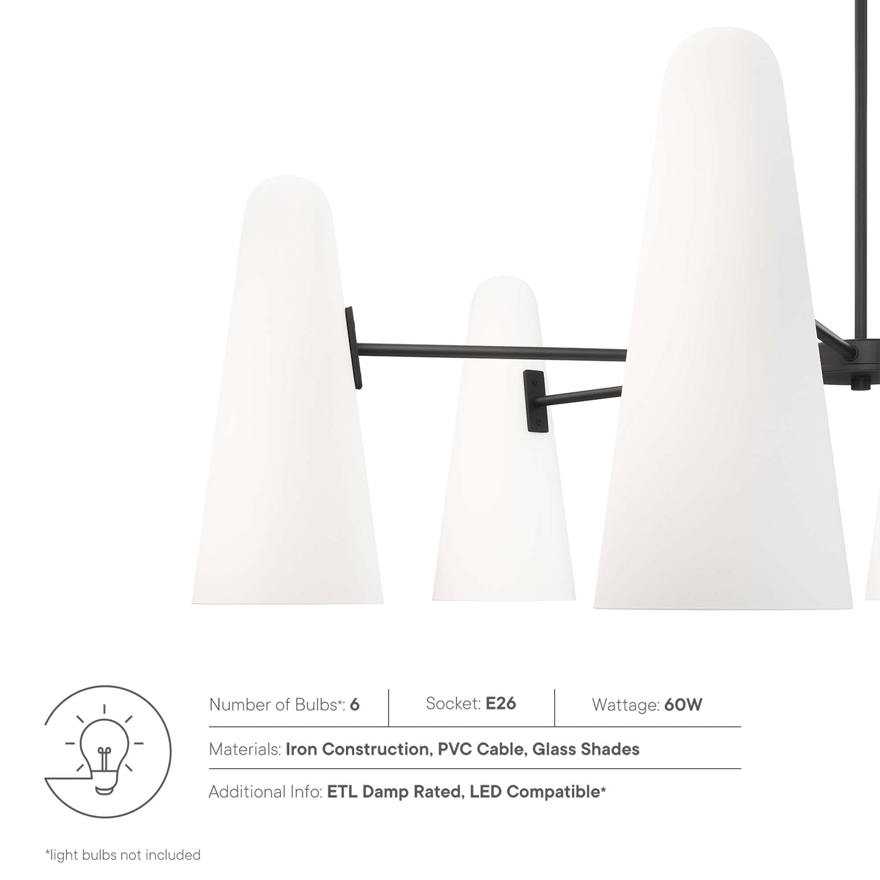 Beacon 6-Light Chandelier by Modway