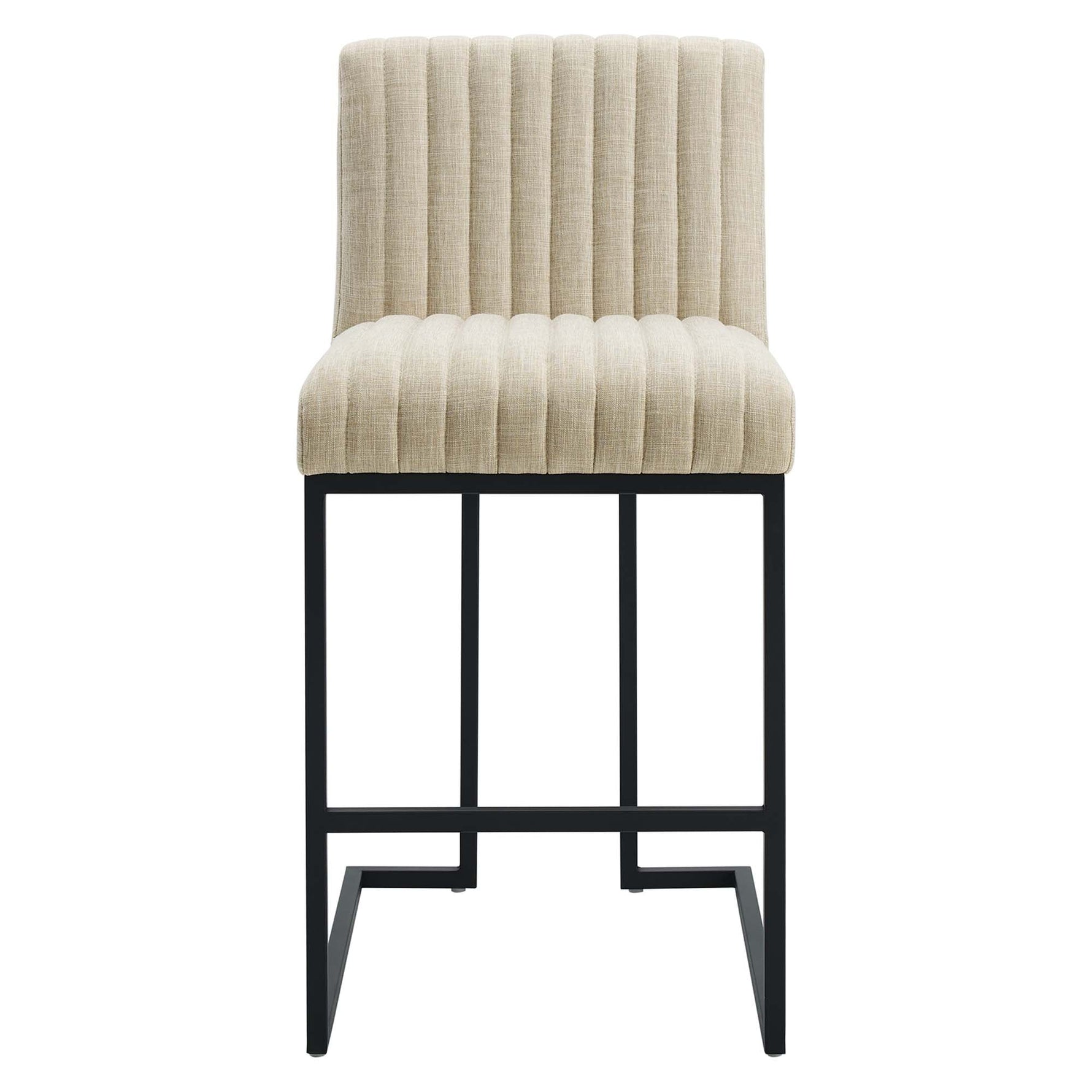Indulge Channel Tufted Fabric Counter Stools Set of 2 by Modway